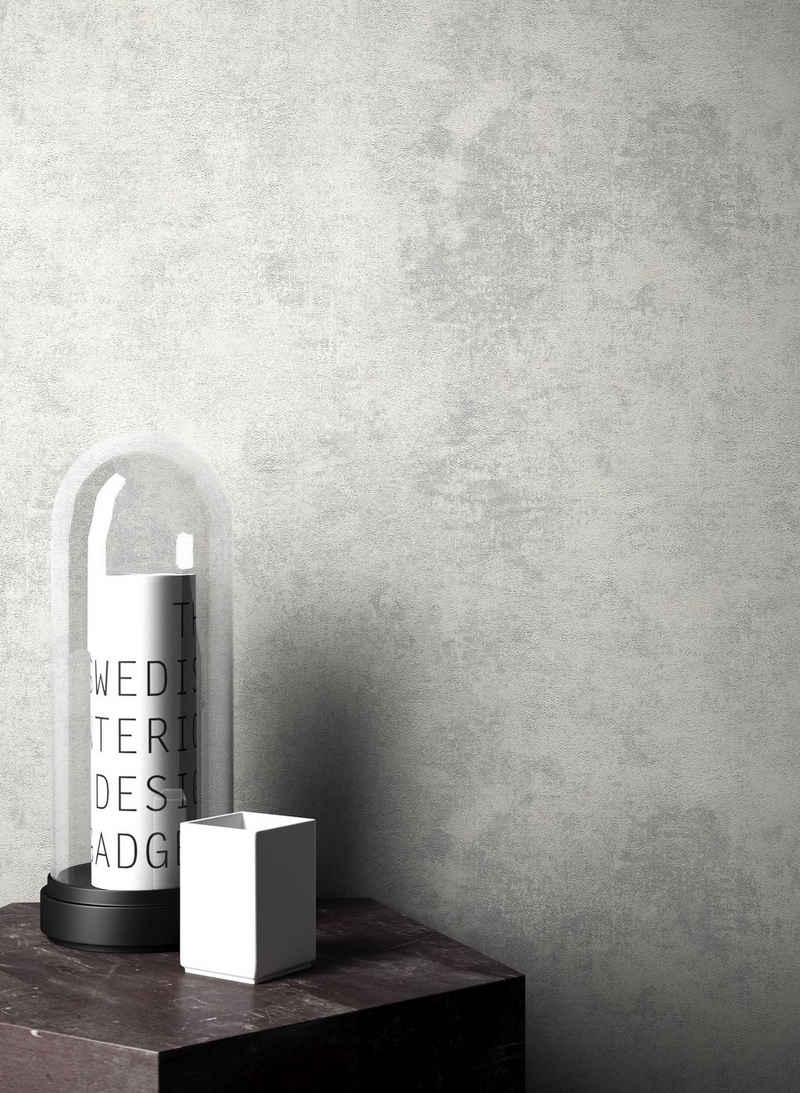 Newroom Vliestapete, Grau Tapete Leicht Glänzend Modern - Uni Einfarbig Silber Struktur Schlicht für Schlafzimmer Wohnzimmer Küche