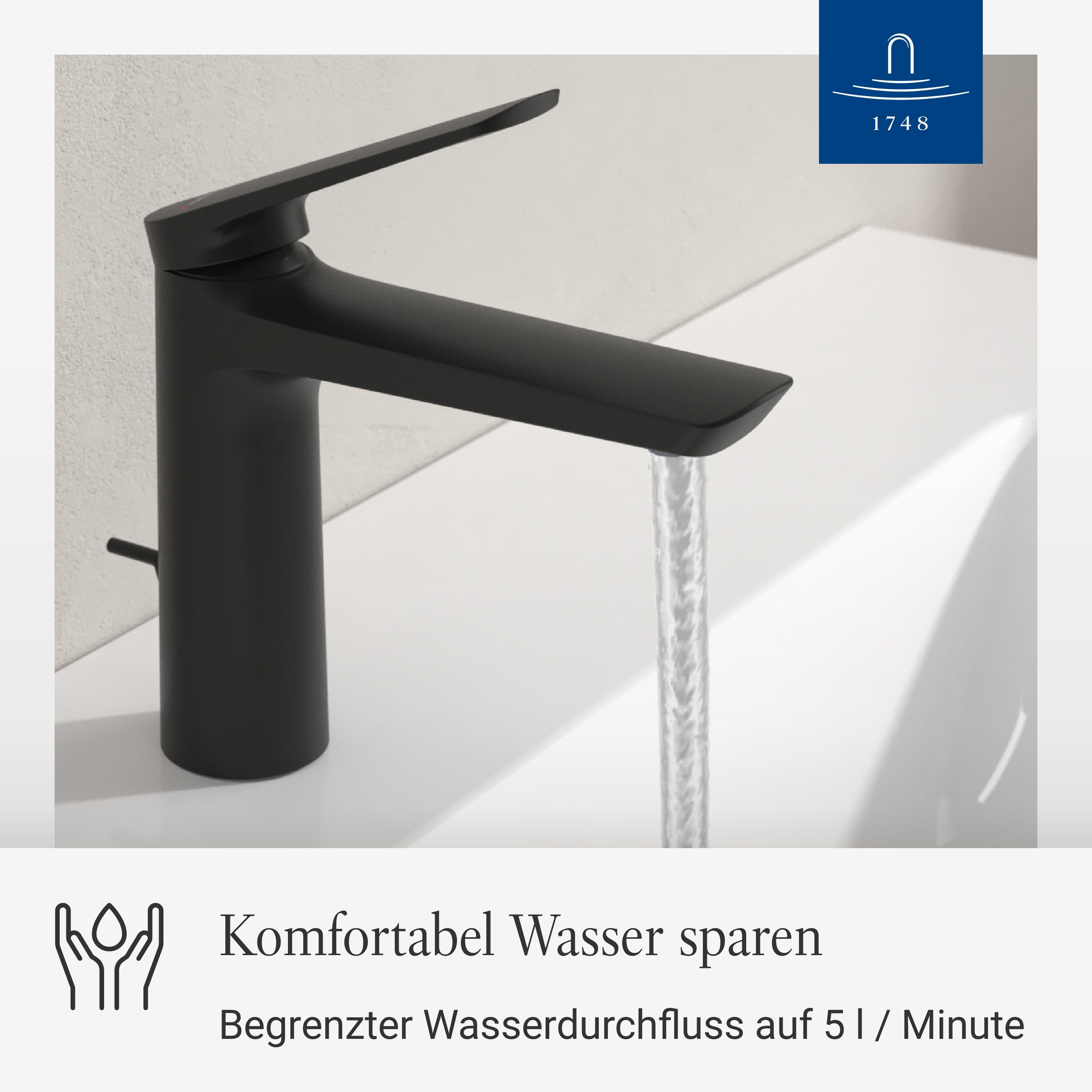 Villeroy & Boch Waschtischarmatur Oasis Wasserhahn Bad mit Zugstange und Ke günstig online kaufen