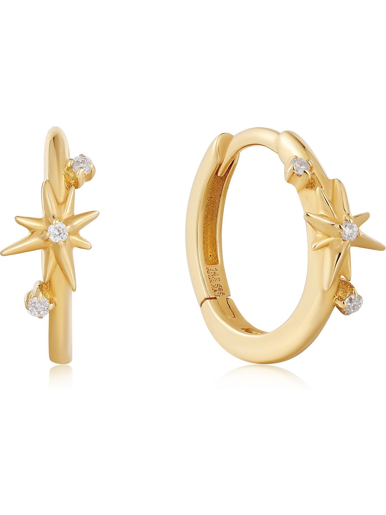 Ania Haie Paar Серьги-кольца Ania Haie Damen-Creolen 585er Gelbgold 6 Diamant (Paar), 14KT Cosmos