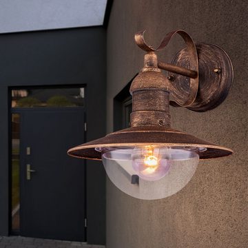 etc-shop Außen-Wandleuchte, Leuchtmittel nicht inklusive, Außenwandleuchte Laterne Wandlampe Edelstahl Haustürlampe