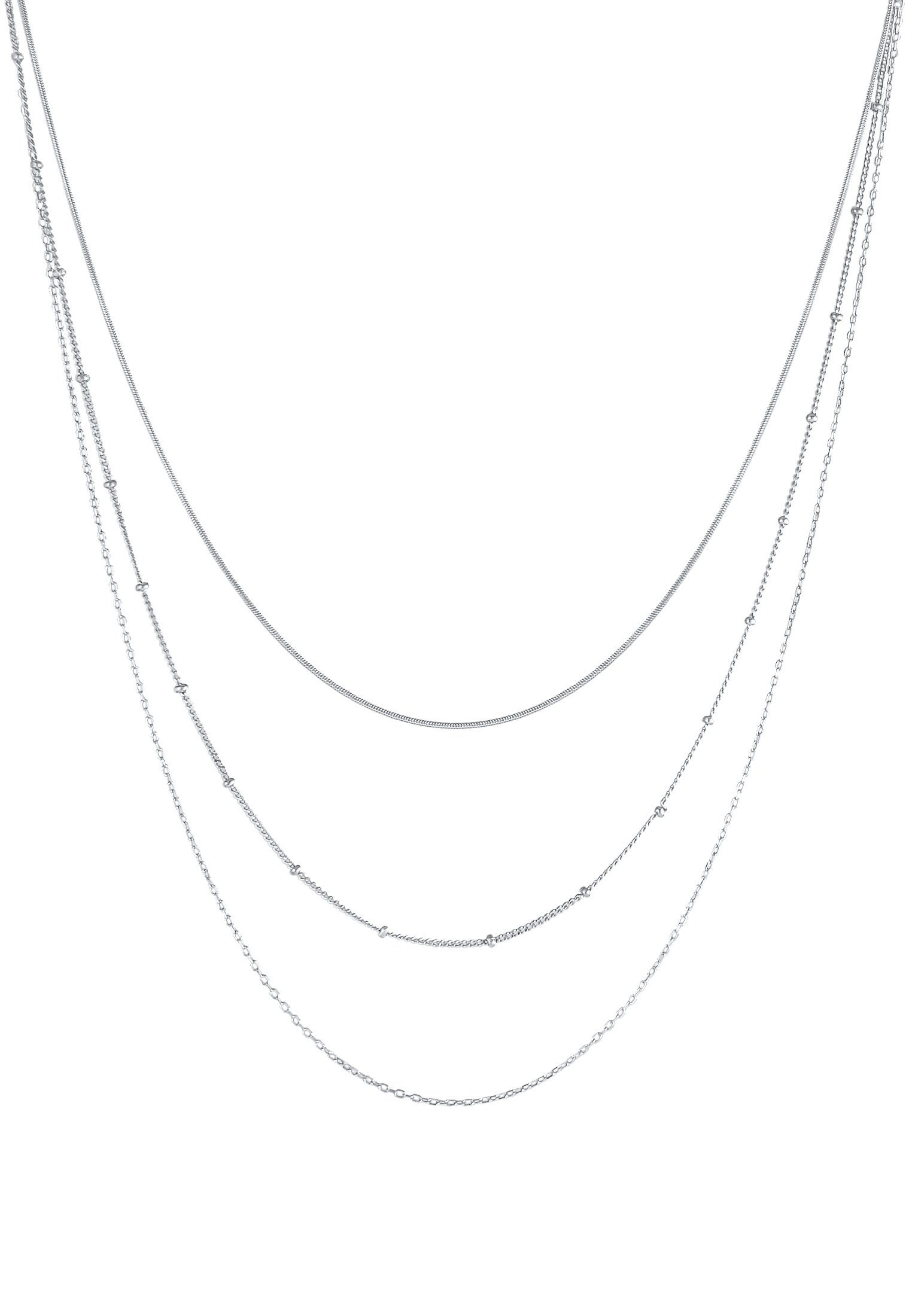 Elli Ketten-Set 3-reihige Schlangen Kugel Basic Design 925 Silber günstig online kaufen