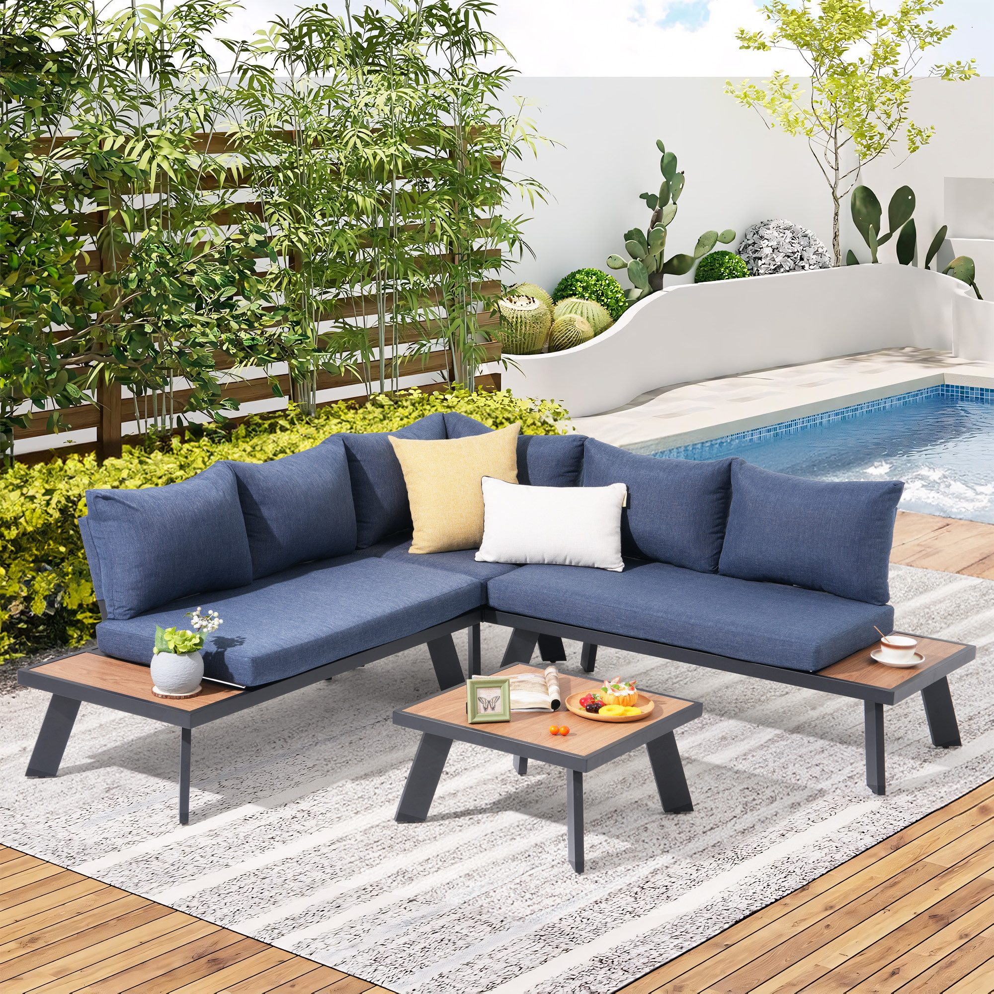 JOIVI Gartenlounge-Set Gartenlounge Set aus Aluminium, günstig online kaufen
