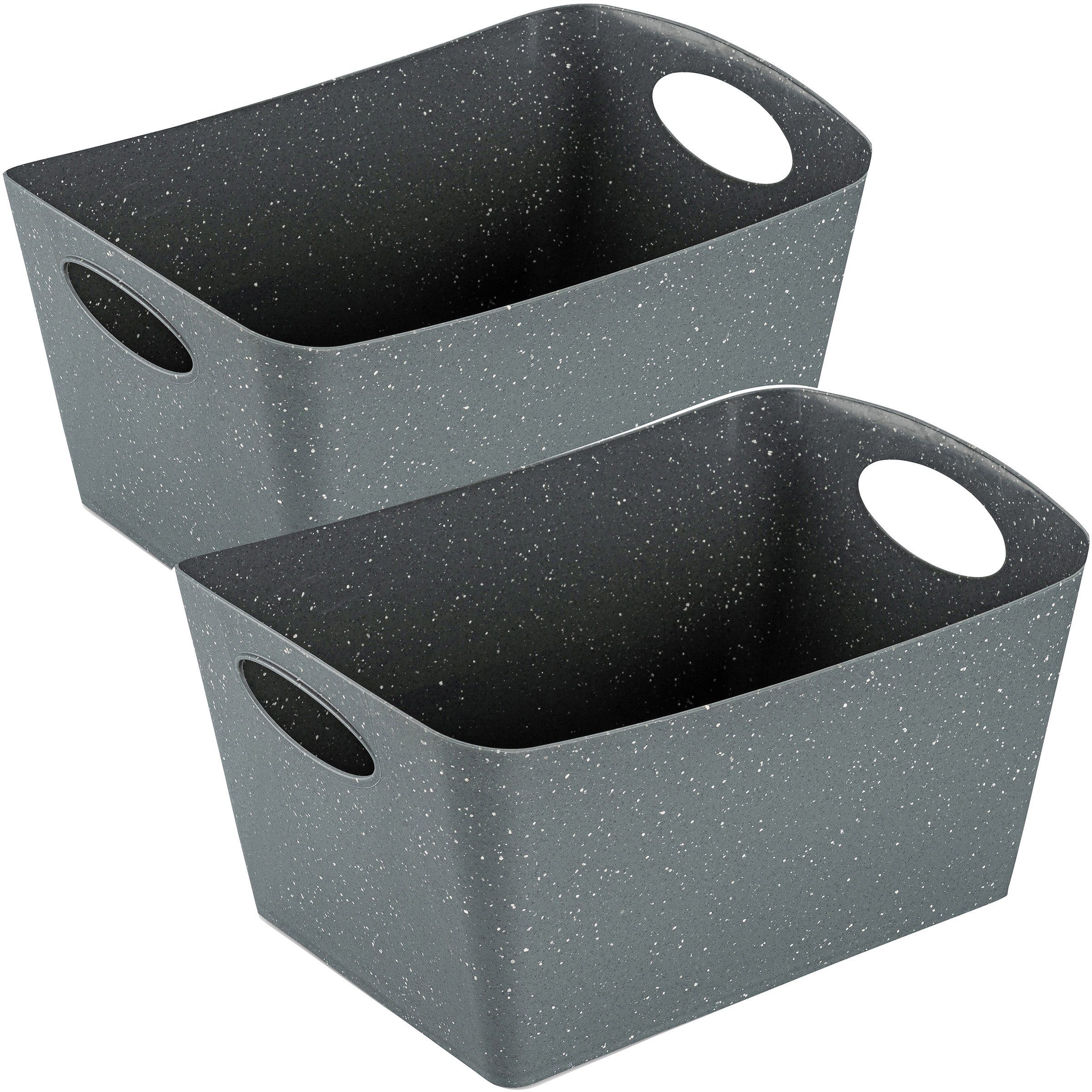 BOXXX grey recycled Material, (Set, recyceltes in KOZIOL Germany, ash 3,5 St), 2 M Organizer Made Aufbewahrungsbox, 100% Liter