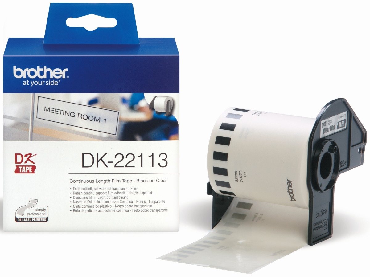 Thumbnail - Brother Etiketten DK-Endlos-Etiketten 62mm x 15,24m Folie transparent.