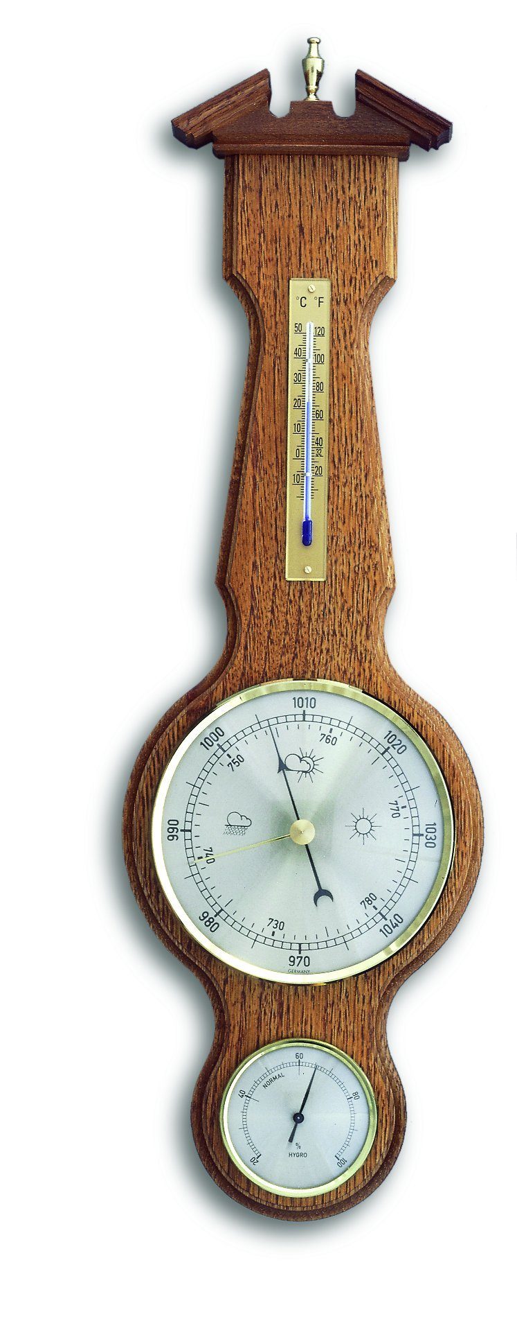 TFA Dostmann TFA 20.1047 Analoge Wetterstation aus Massivholz Wetterstation Eiche