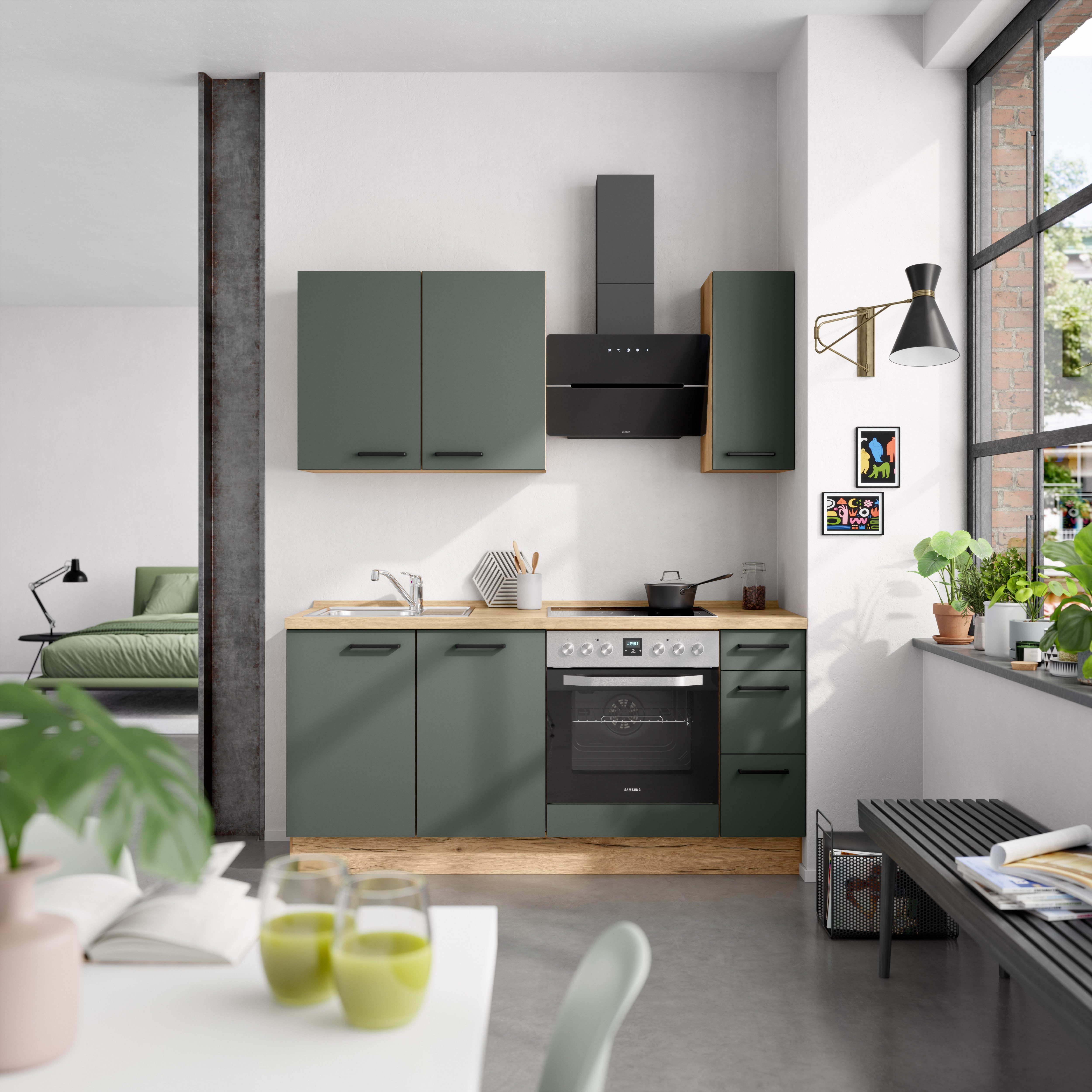 nobilia® Küchenzeile "Easytouch II", NEU: individuell anpassbar mit gratis Profi-Beratung, vormontiert, Breite 180 cm, Ausrichtung wählbar, wahlw. mit E-Geräten