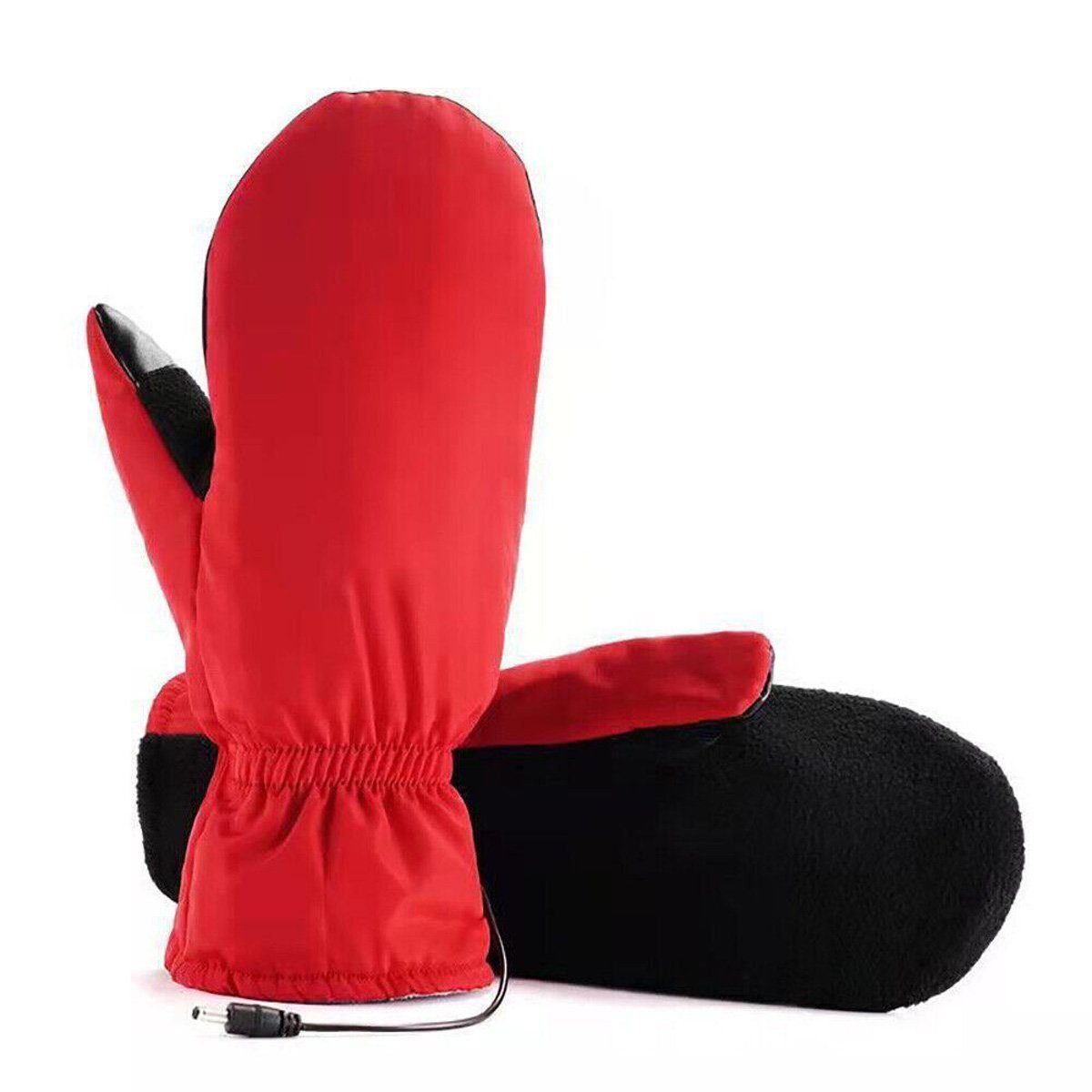 AUKUU Multisporthandschuhe Sporthandschuhe Lederhandschuhe Elektrisch beheizte Handschuhe rot