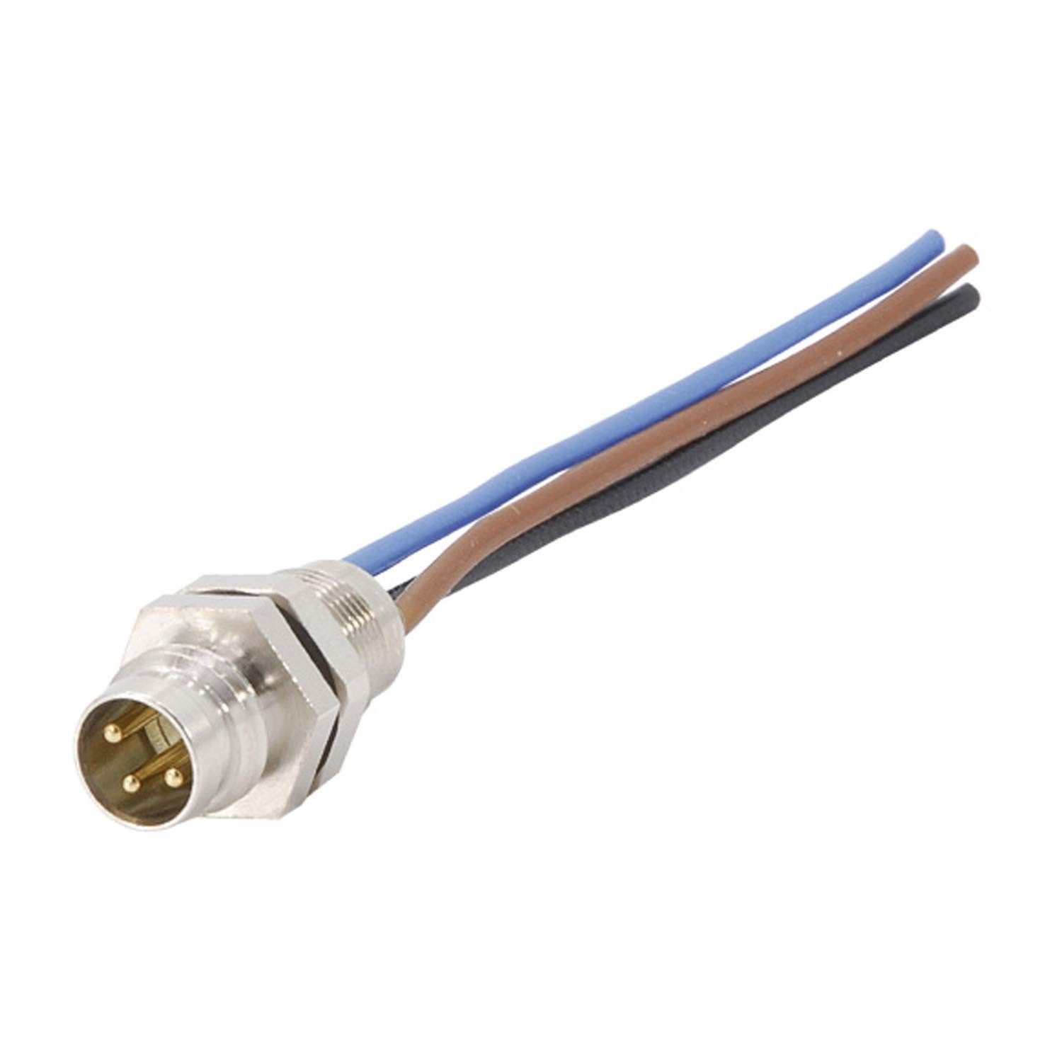 Binder Sensor Titel:M8 Gerätesteckverbinder gerade Stift Polzahl 3-polig Vorderwand, (Sensor-/Aktor-Steckverbinder)
