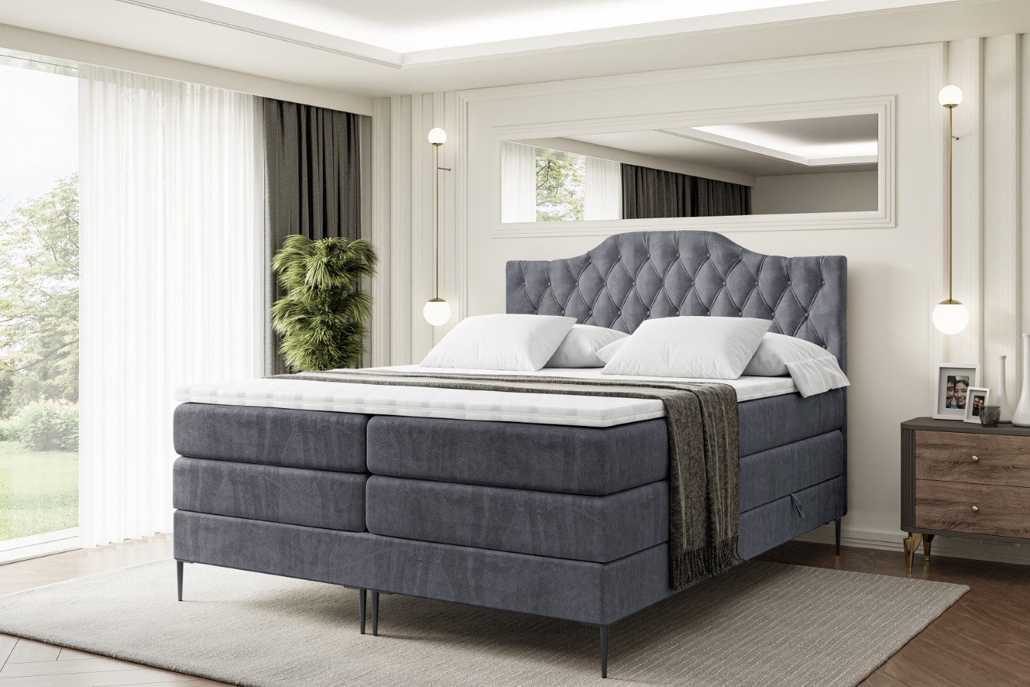ALTDECOR Boxspringbett VILA-1-F KING (Multipocket-Matratze H4, günstig online kaufen