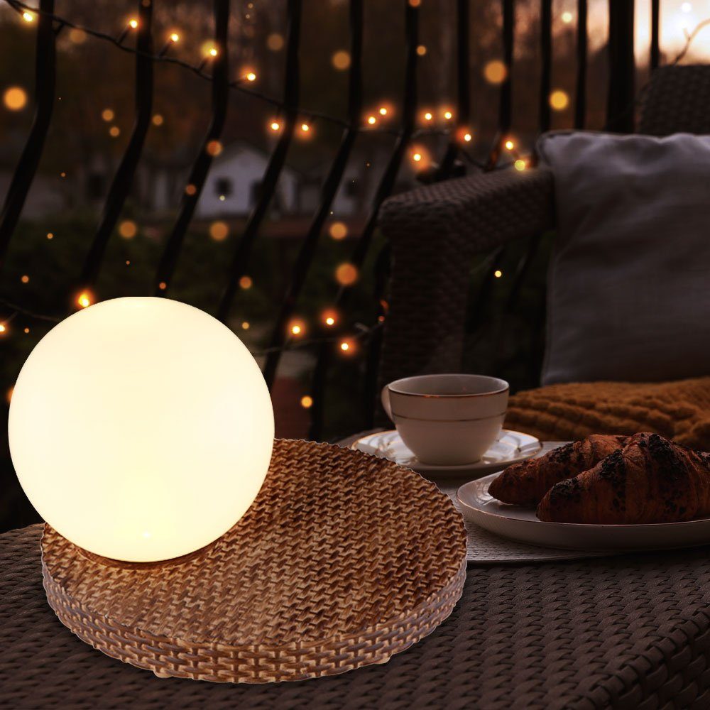 Außen für Gartenleuchte, Warmweiß, Outdoor verbaut, Solar LED-Leuchtmittel Tisch Windlicht Terrassendeko Solar fest Globo