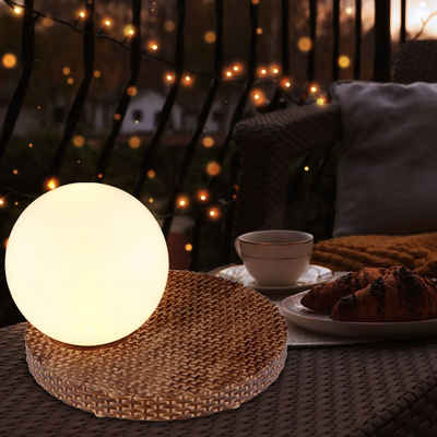 Globo Gartenleuchte, LED-Leuchtmittel fest verbaut, Warmweiß, Solar Terrassendeko Outdoor Tisch Solar Windlicht für Außen