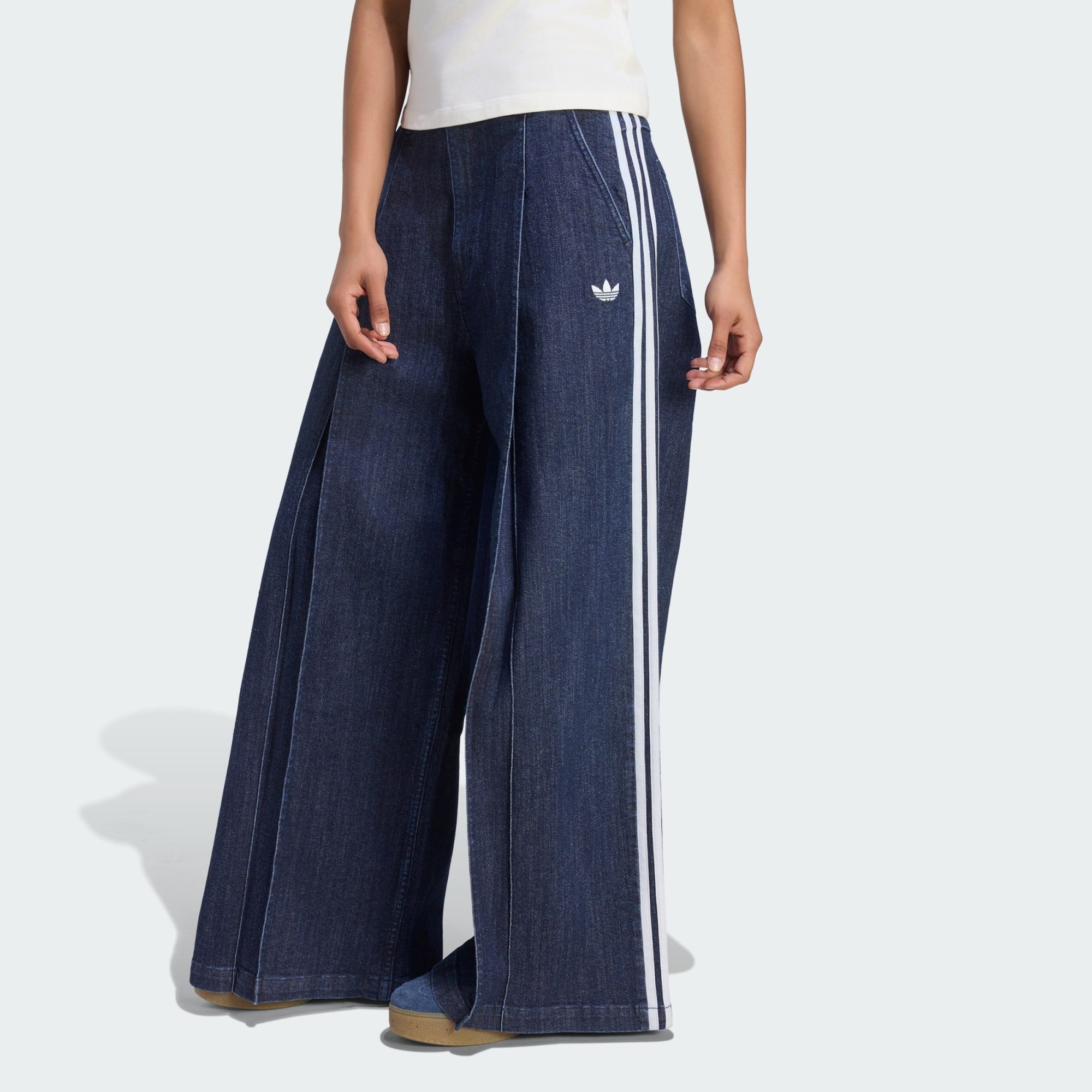 adidas Originals Stoffhose DENIM PLEATS HOSE, WEITES BEIN (1-tlg)