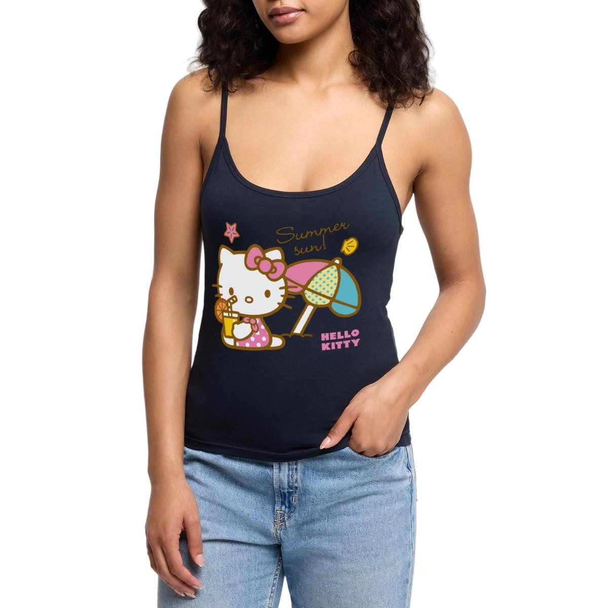 Spaghettitop Hello Kitty Am Strand Summer Sun Frauen Premium Organic Top mit Spaghe