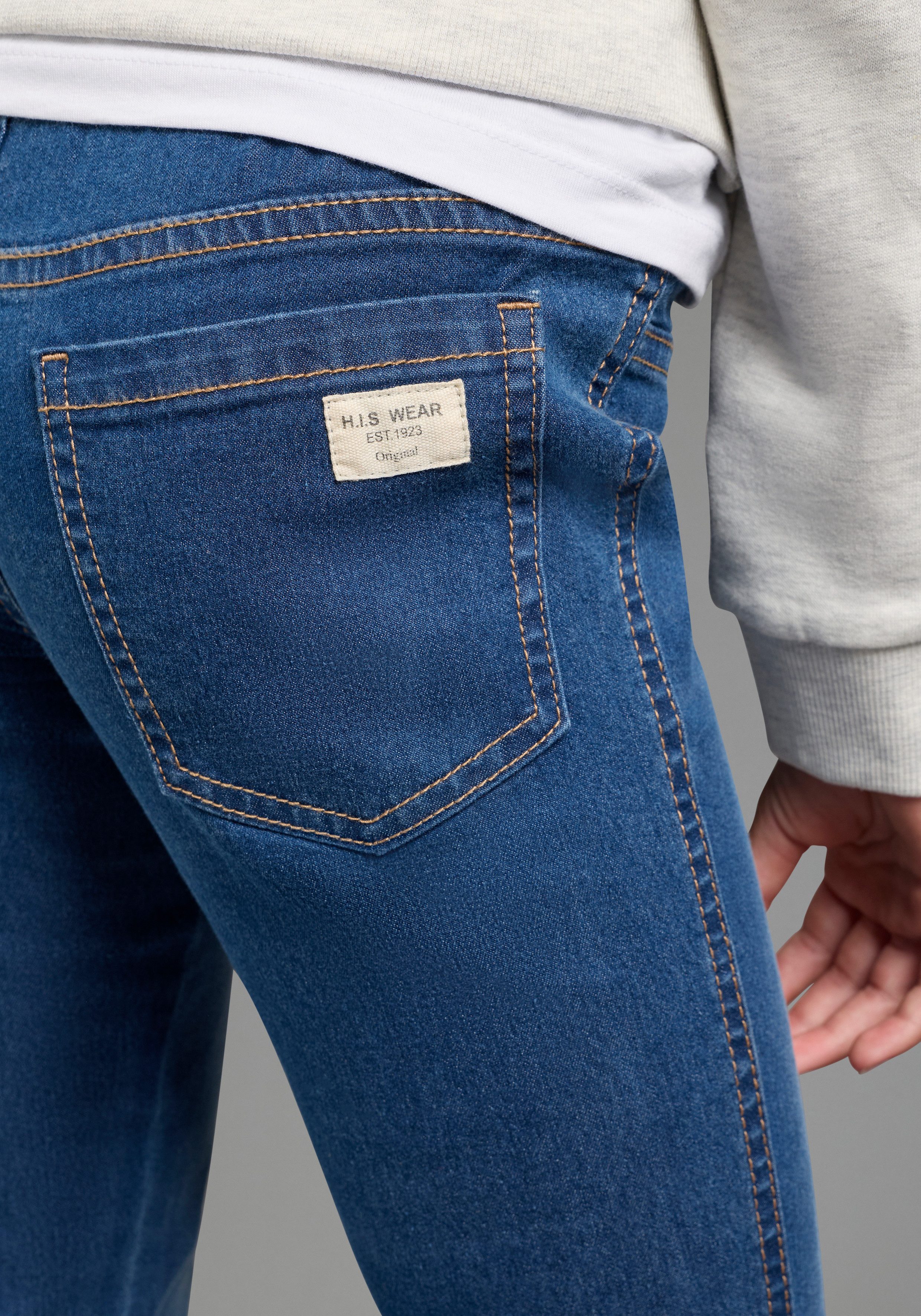 H.I.S Jeansjeggings Jeggings mit leicht ausgestelltem Bein eng anliegende Passform, innenliegender Gummizug am Bund