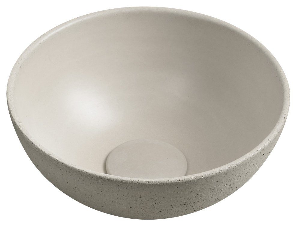 Sapho Waschtisch MINOR Betonwaschbecken zum Aufsetzen, Durchmesser 26cm, Sand matt, Sapho-MR26014
