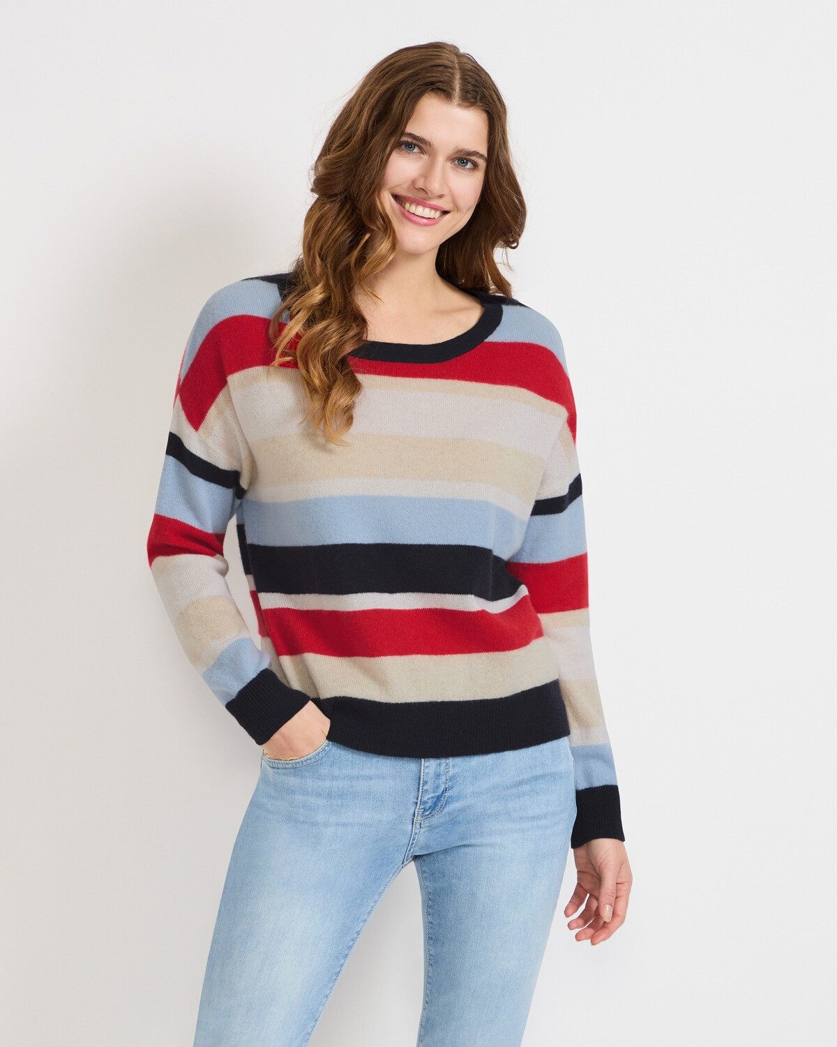 Brigitte von Schönfels Strickpullover Kaschmir Streifenpullover