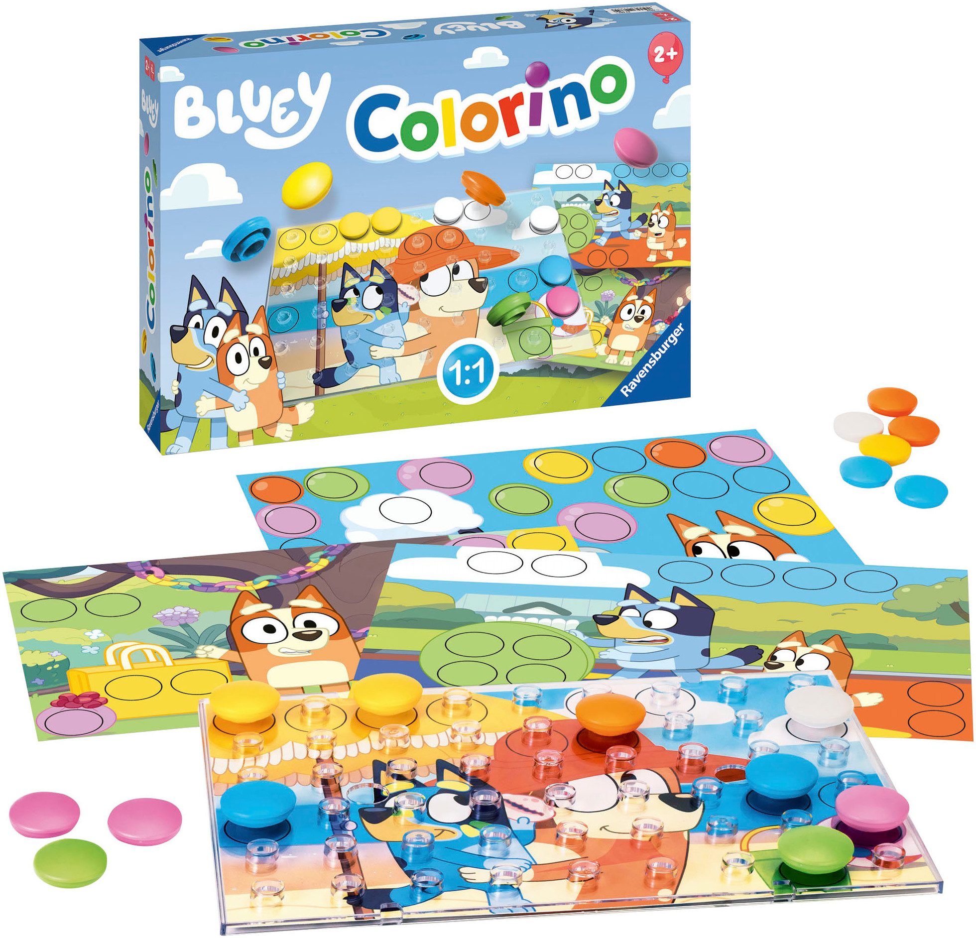 Ravensburger Spiel Bluey Colorino, Kinderspiel, Made in Europe