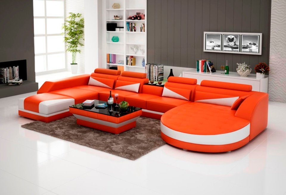 Ledersofa Eck Ecksofa Modern Couch Sofa Design JVmoebel Ecksofa, Wohnlandschaft