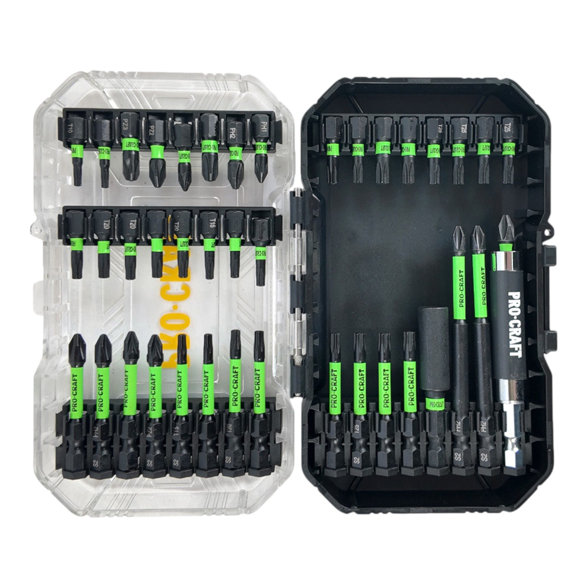 PRO CRAFT Bit-Set IBS-41 Bit Set 41 teilig S2 Stahl Phillips / Pozidriv / Torx