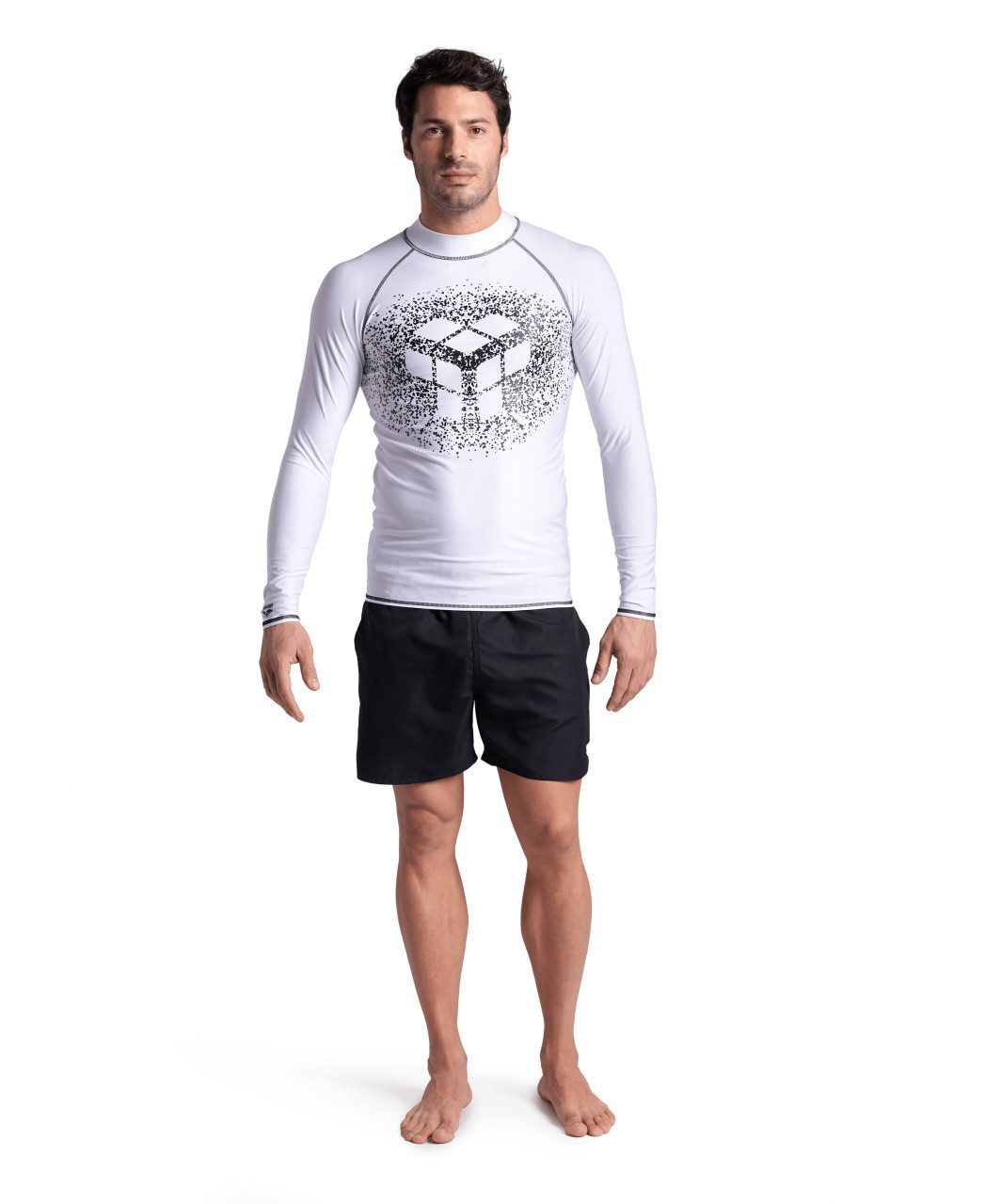 Arena Funktionsshirt MEN\'S ARENA RASH VEST L/S GRAPHIC WHITE-BLACK
