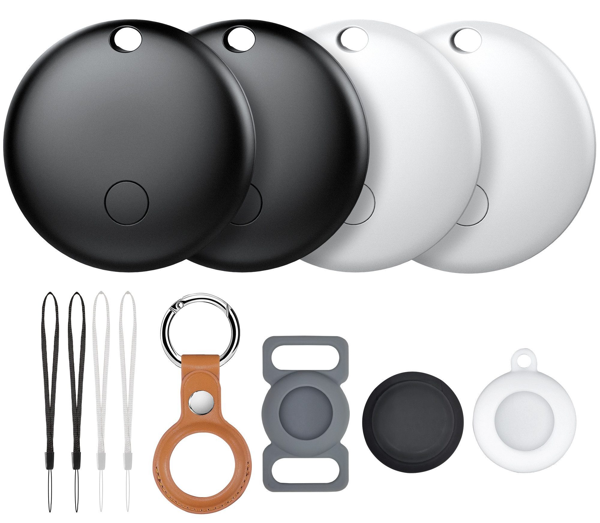 Forrlite Air Tag -4 Pack,Bluetooth-Tracker Kinder kompatibel mit Apple Wo ist? Bluetooth-Tracker (Nur für iOS,Austauschbare Batterie,Wasserabweisend,Tracker für Katze)