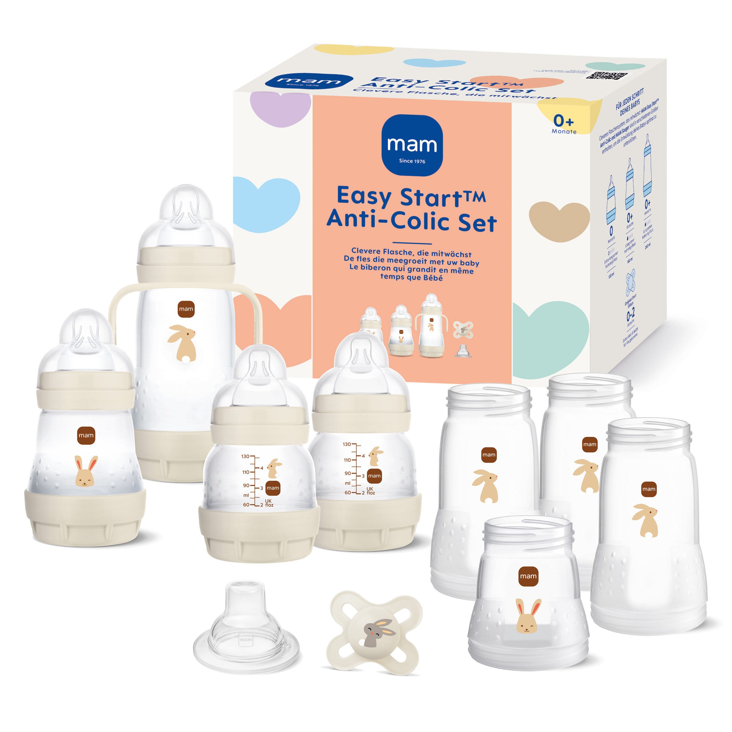 MAM Babyartikel Babyflasche Geschenkset Easy Start Medium, 11 Teile - Ideal als Geschenk zur Geburt