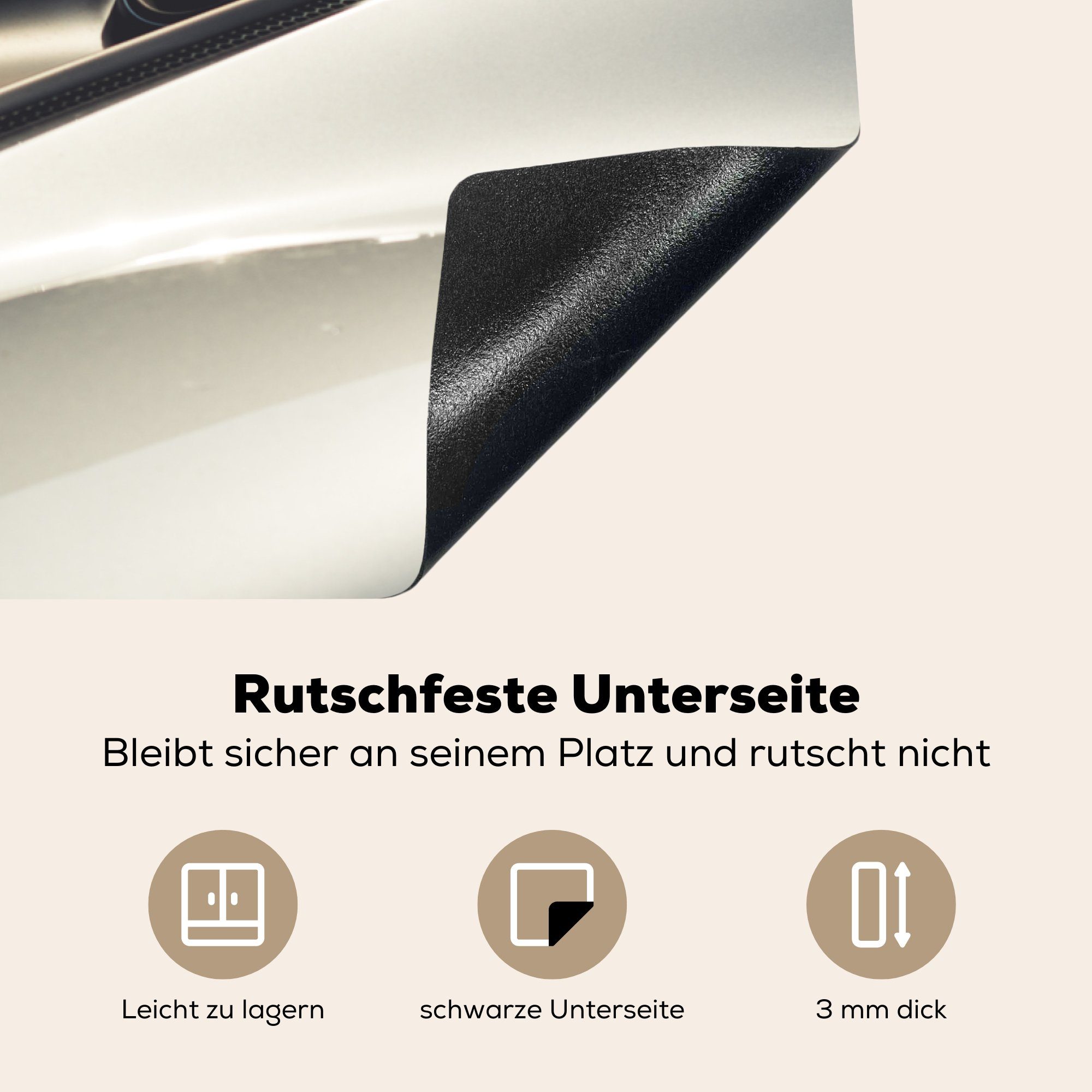 MuchoWow Herdblende-/Abdeckplatte Auto - (1 tlg), Schutz Vinyl, Porsche für - küche, Ceranfeldabdeckung Induktionskochfeld Auspuff, 81x52 die cm