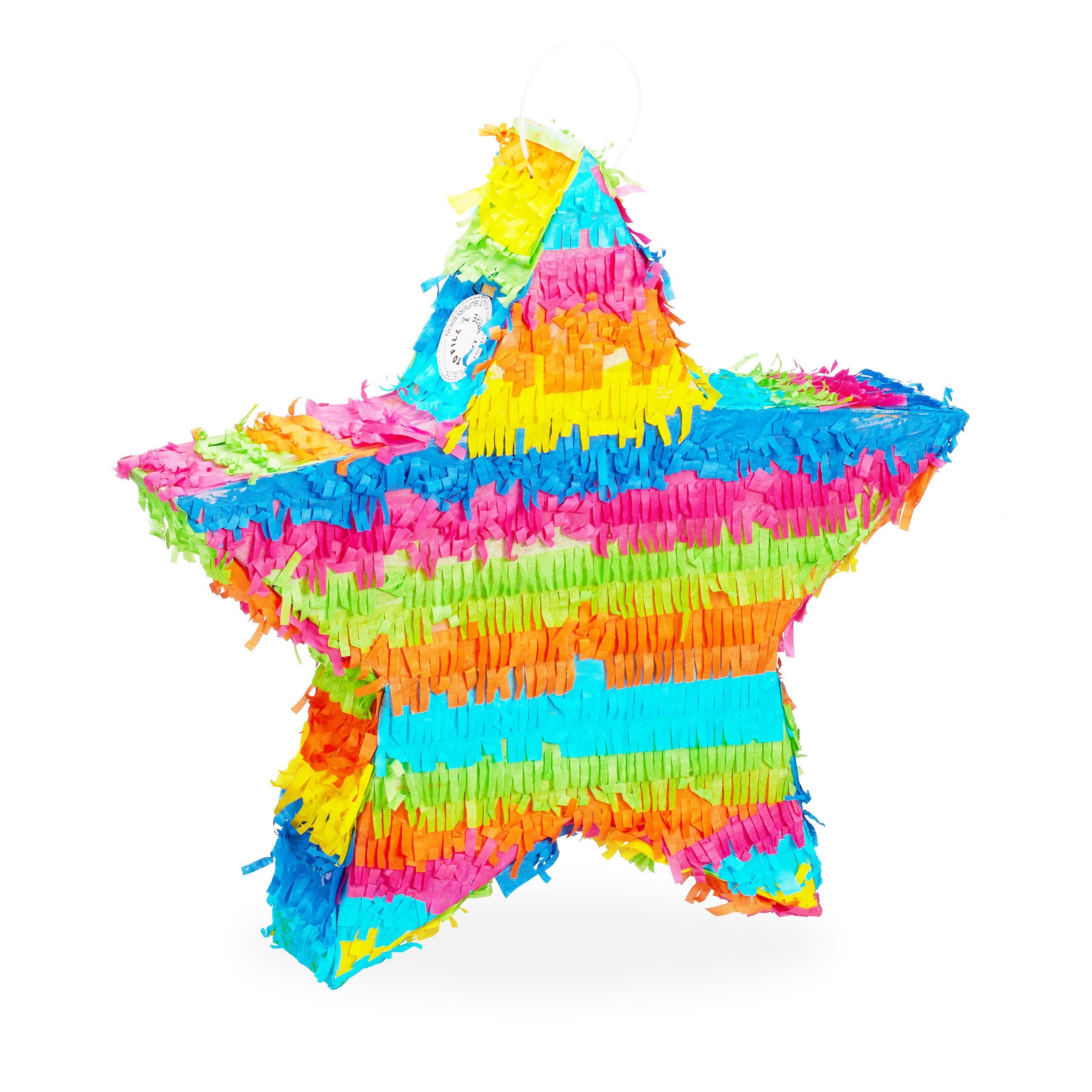 relaxdays Papierdekoration 3-teiliges Pinata Set Stern | Partydekoration