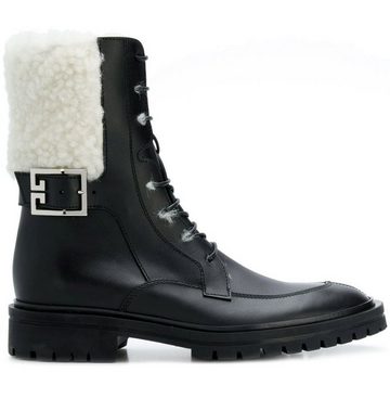 GIVENCHY GIVENCHY SHEARLING AVIATOR COMBAT ANKLE BOOTS LEATHER STIEFEL SHOES SC Stiefelette
