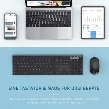 Seenda mit Scherenfußtasten und einstellbarem DPI Tastatur- und Maus-Set, mit Lange Akkulaufzeit, vielseitige Kompatibilität, leises Design