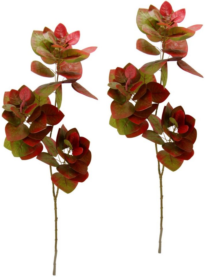 Kunstpflanze Seidenblume, 90 I.GE.A., Set 2er Blattzweig, cm, Eukalyptuszweig, Höhe