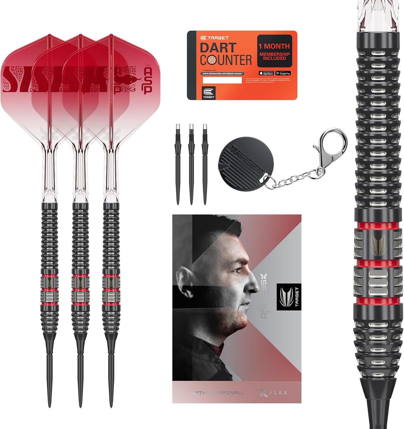 Dartpfeil Nathan Aspinall Steel Tip 95K Dart Set 24G 95% Wolfram-Darts