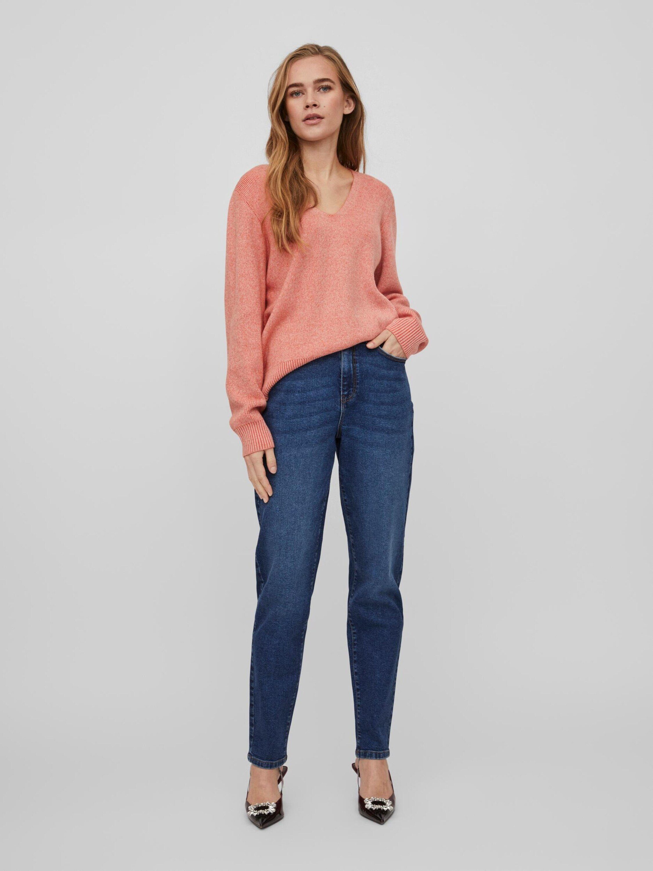 Vila Strickpullover Ril (1-tlg) Plain/ohne Details