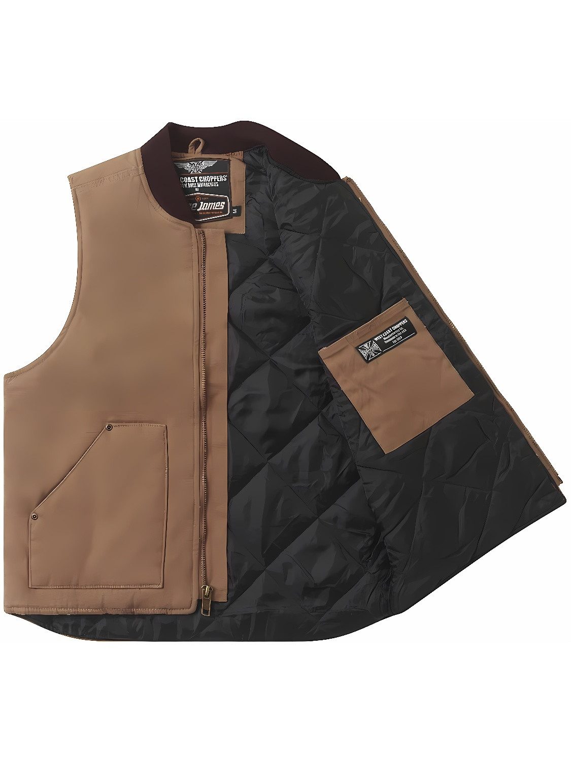 West Coast Choppers Kurzjacke Heavy Duty Workvest - Frontier Brown