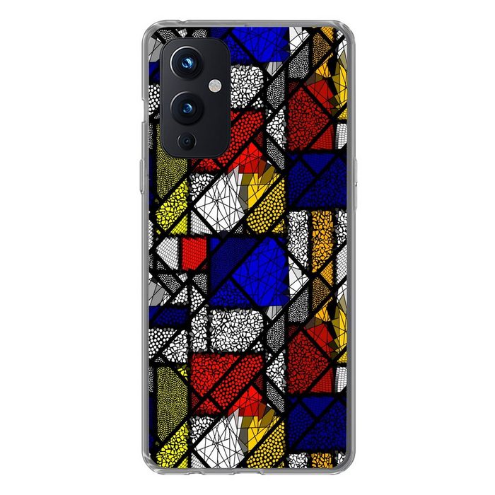 MuchoWow Handyhülle Mondrian - Glasmalerei - Alte Meister - Kunstwerk - Abstrakt - Malerei Phone Case Handyhülle OnePlus 9 Silikon Schutzhülle