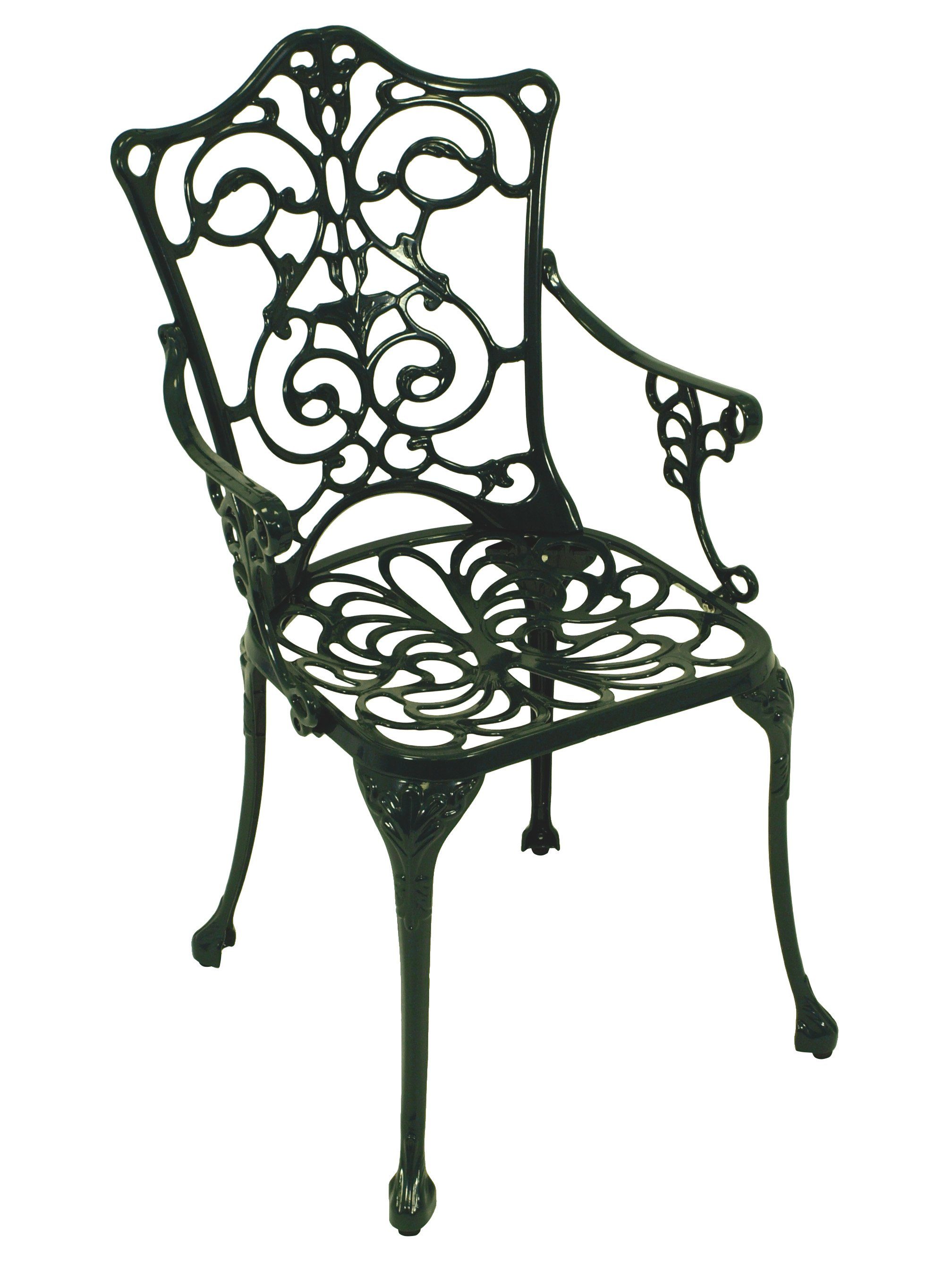DEGAMO Gartensessel Jugendstil (1-St), Farbe dunkelgrün, Aluguss rostfrei