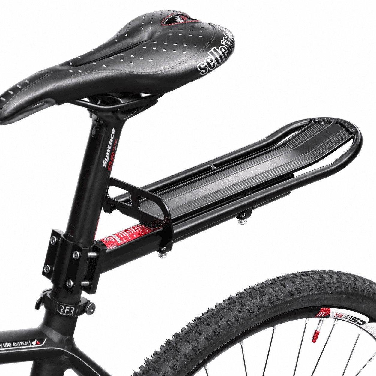 MidGard Fahrrad-Gepäckträger für Sattelstütze mit 4-Schrauben-System, belastbar bis maximal 9 kg