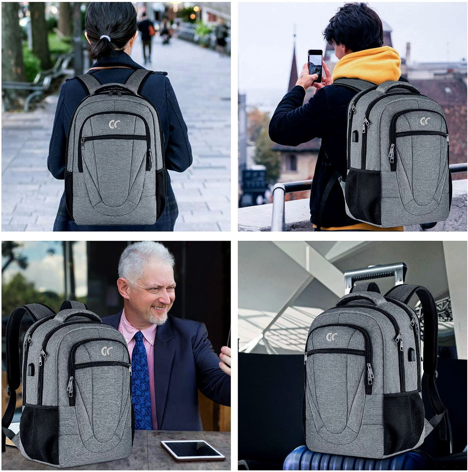 OKWISH Laptoprucksack Rucksäcke Schulrucksack Business Rucksack Freizeitrucksack (Notebook Tasche Uni Rucksack, 1-tlg., Anti-Diebstahl, Backpack mit Laptopfach, – Bild 5 von 5