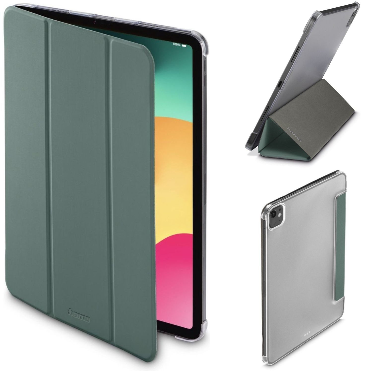 Hama Tablet-Hülle Hama Fold Clear Smart Book Case Tasche Cover Grün 11 Zoll, Ständer Schutz-Hülle Magnet für Apple iPad Pro11 M5 2025 / M4 2024 11"