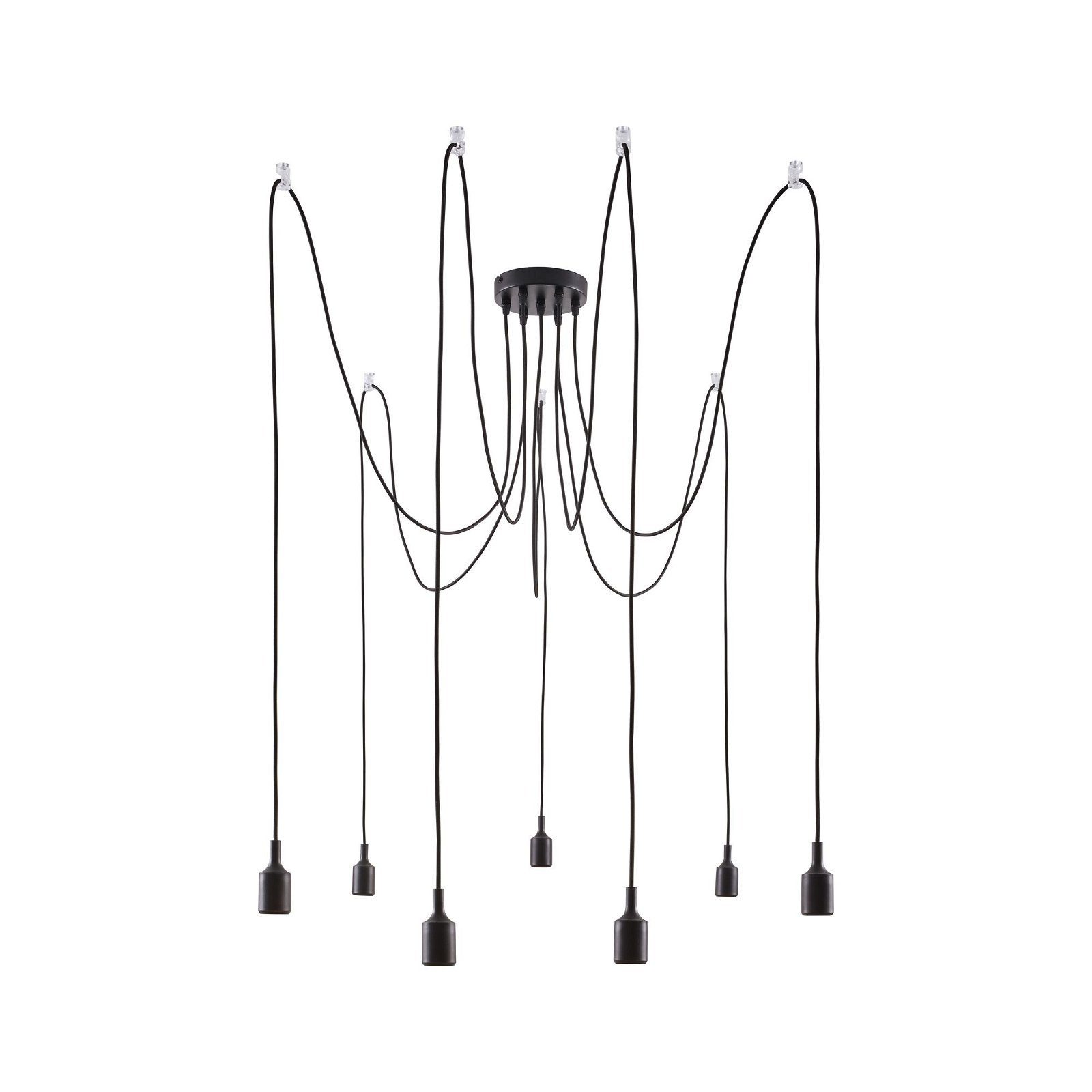 Paulmann Pendelleuchte Neordic Ketil max.7x60W Schwarz 230V Silikon/Metall, günstig online kaufen