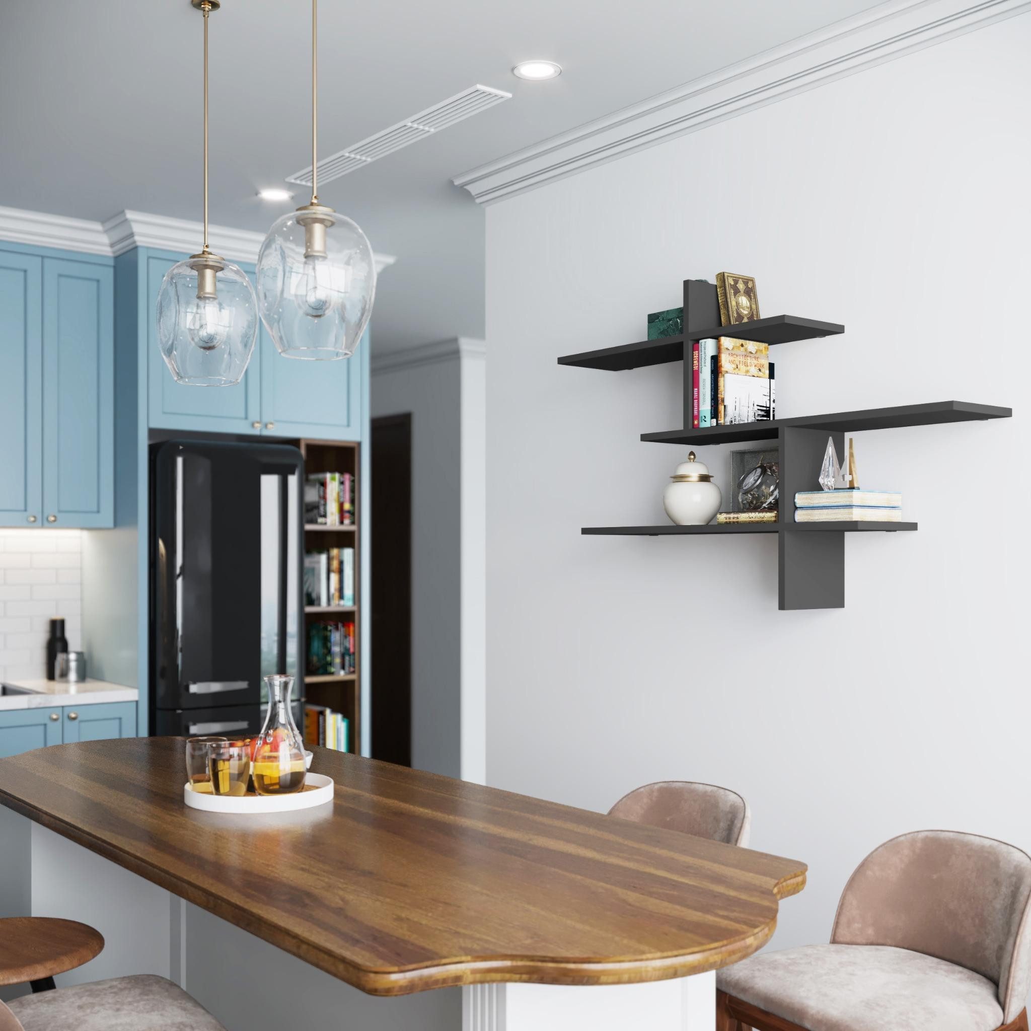 Decortie Wandregal Leo, Modernes Wandregal, Schwimmendes Regal, 22 x 123 x 80,5 cm