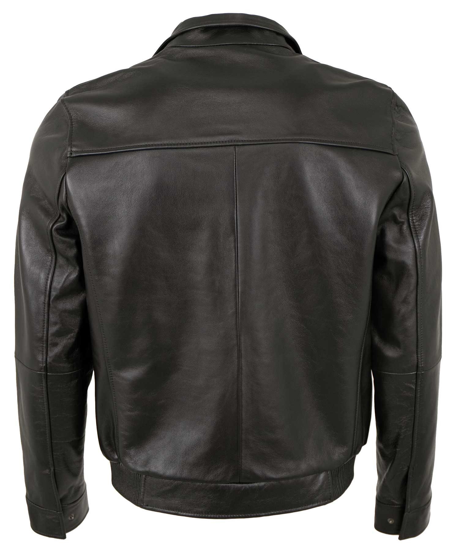 Maddox Lederjacke MAD46 MADDOX - Herren Lederjacke Blouson Lammnappa schwarz