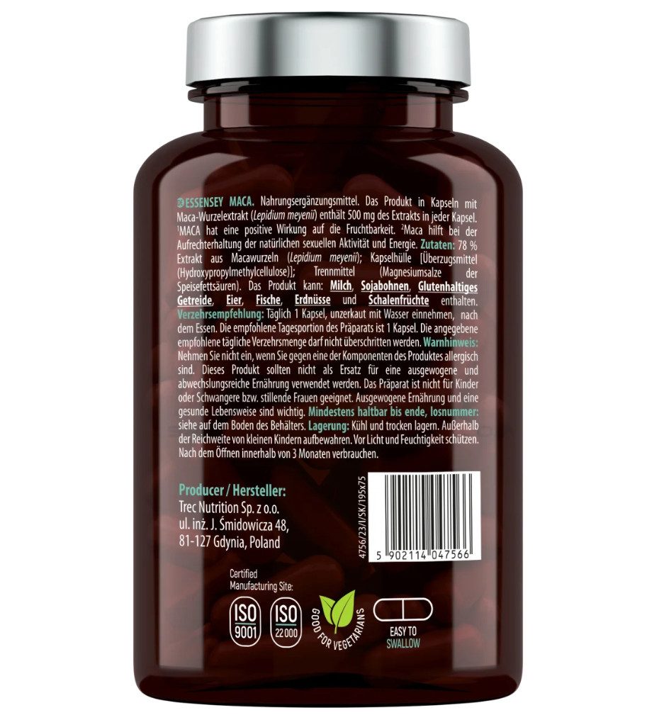 essensey Essensey® MACA 500mg 90 Caps Kapseln Kapseln, 1 er Packung à 90 St., 56,7 g, MACA