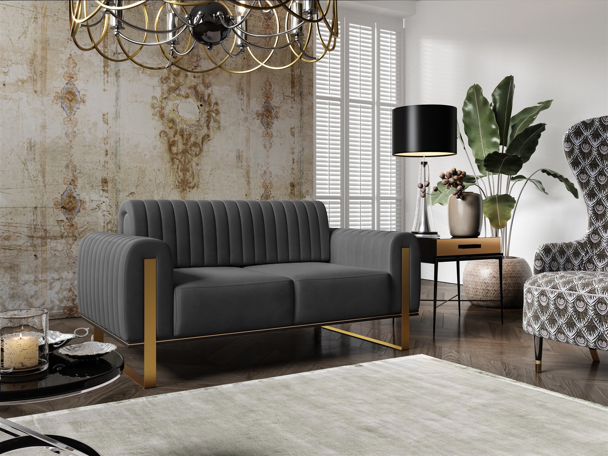 Fun Möbel 2-Sitzer Sofa Designersofa VALERIE günstig online kaufen