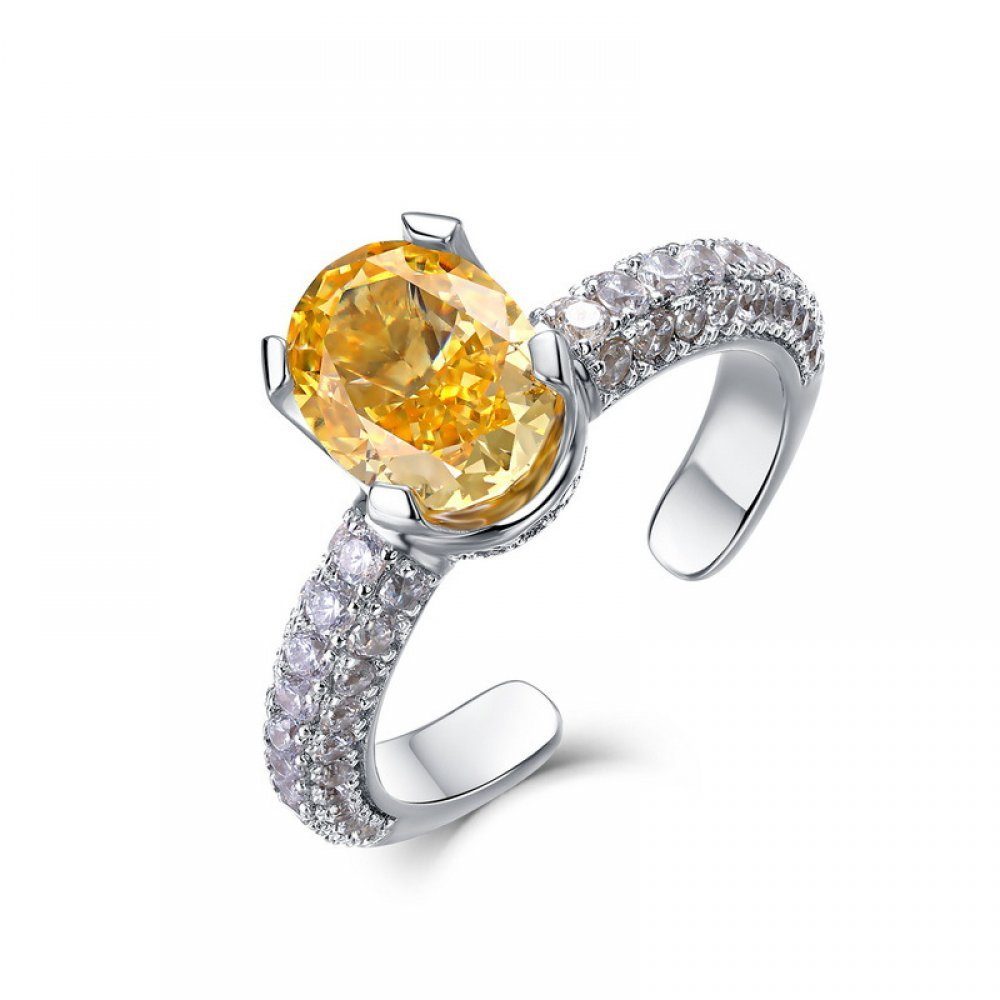 Invanter Fingerring Brilliant High Carbon Diamant Ring Set mit Eis Blume, inkl.Geschenkbo