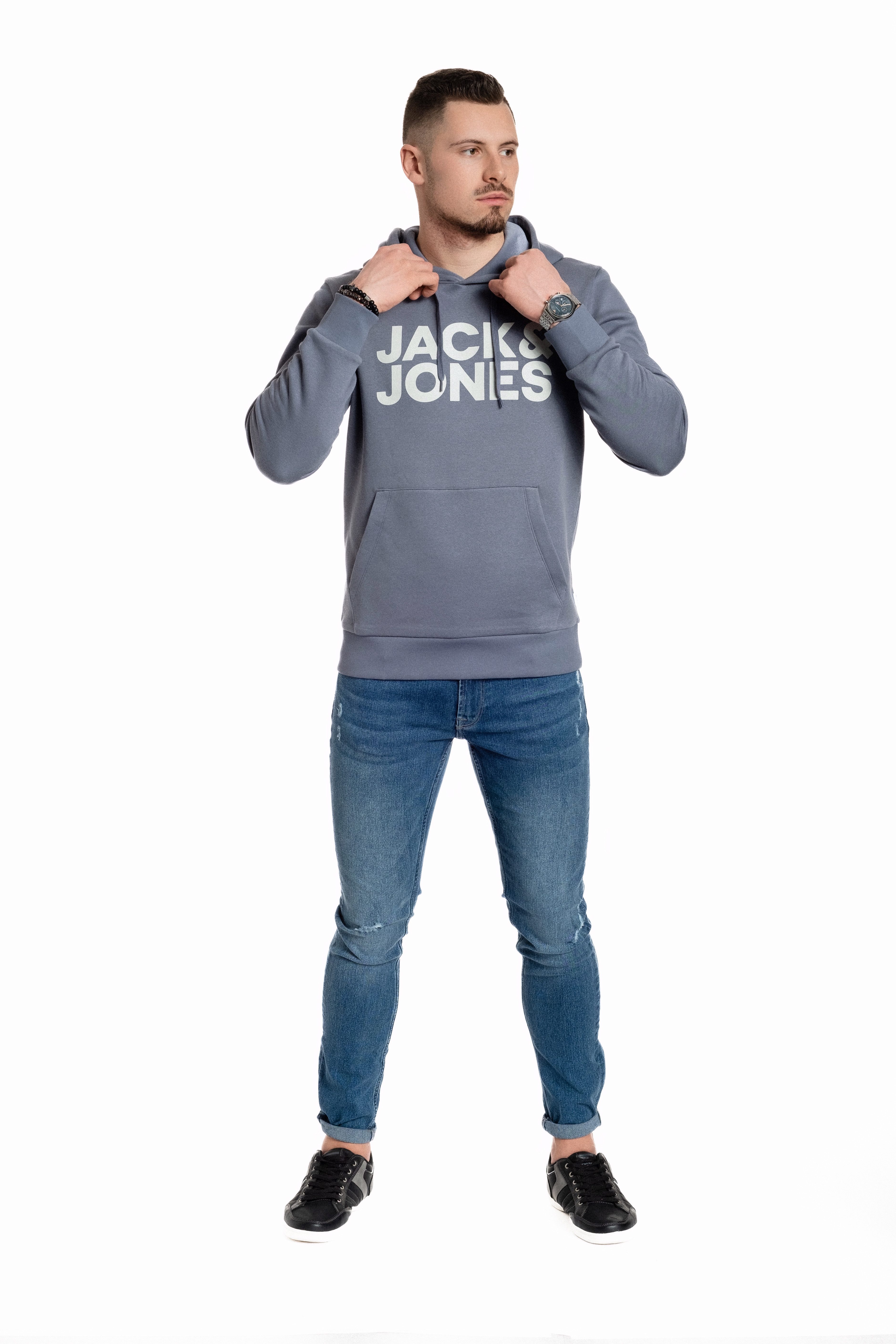 Jack & Jones Hoodie mit Kängurutasche, mit Kapuze, mit Logodruck – Bild 2 von 2