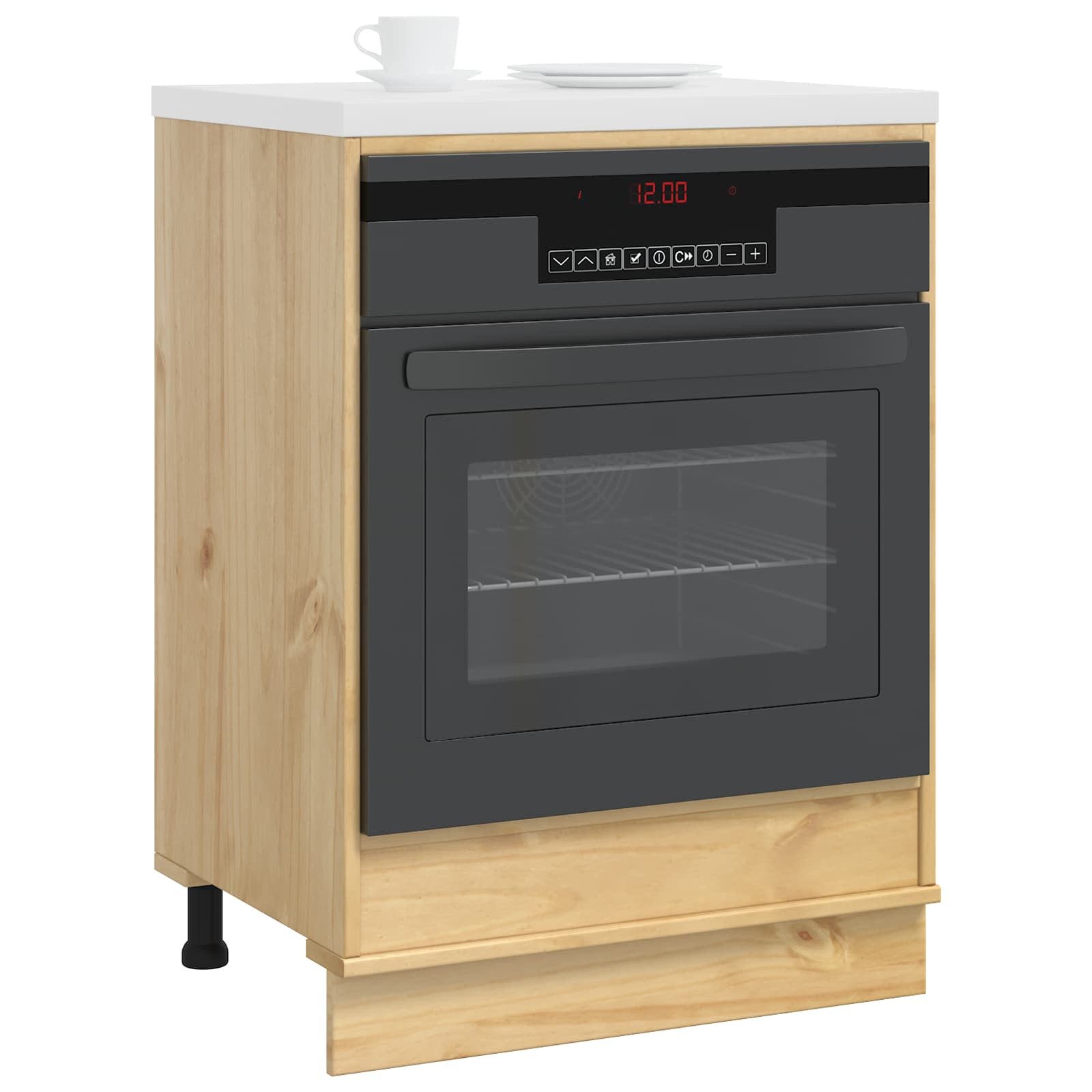 vidaXL Küchenzeile, Schrank mit Speicher Honig 60 x 46 x 81 cm Massives Kiefernholz