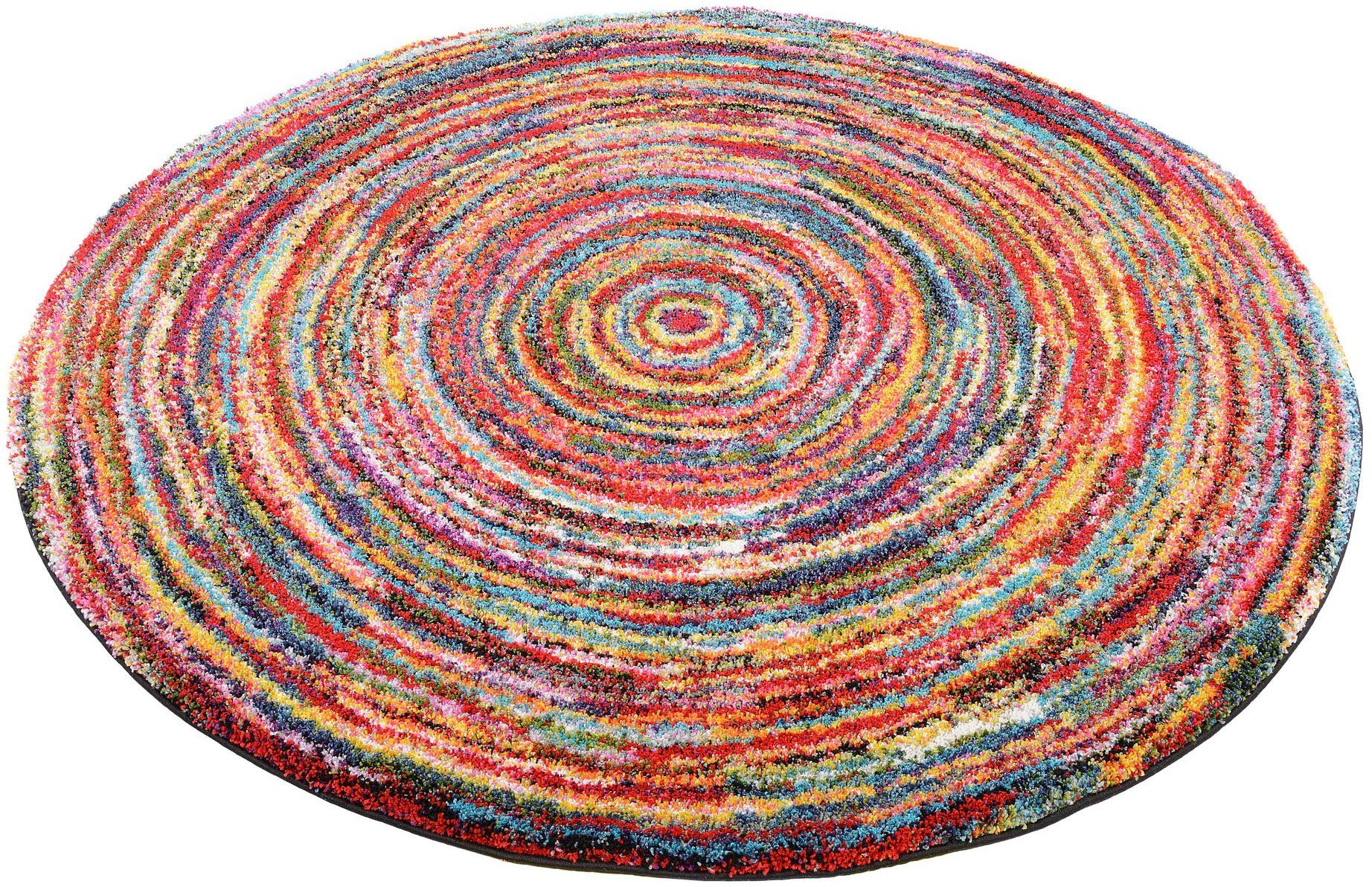 OCI DIE TEPPICHMARKE Hochflor-Teppich Sixteen Round, rund, Höhe: 25 mm, Langflor, Shaggy, modernes Design, Wohnzimmer, Kinderzimmer
