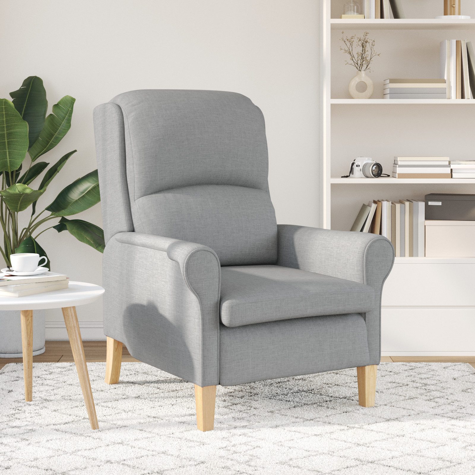 vidaXL Sessel Moderner Sessel Hellgrau Polyesterstoff, günstig online kaufen