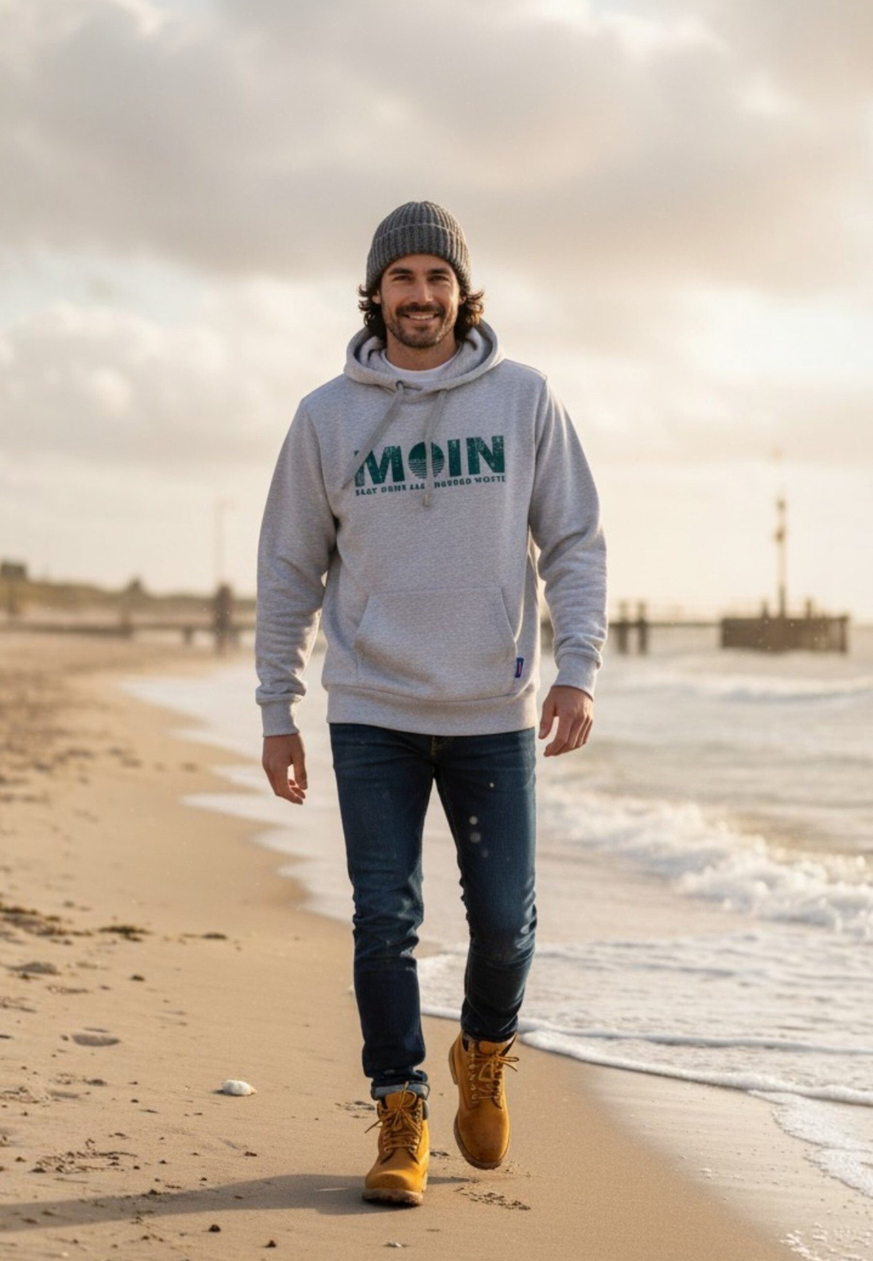 salzhaut Hoodie HEFF - MOIN sagt mehr als tausend Worte Herren salzhaut Kapuzenpullover – bequemer Fit und nordisch klares Design
